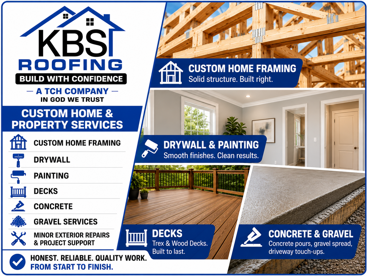 Custom home and property services card