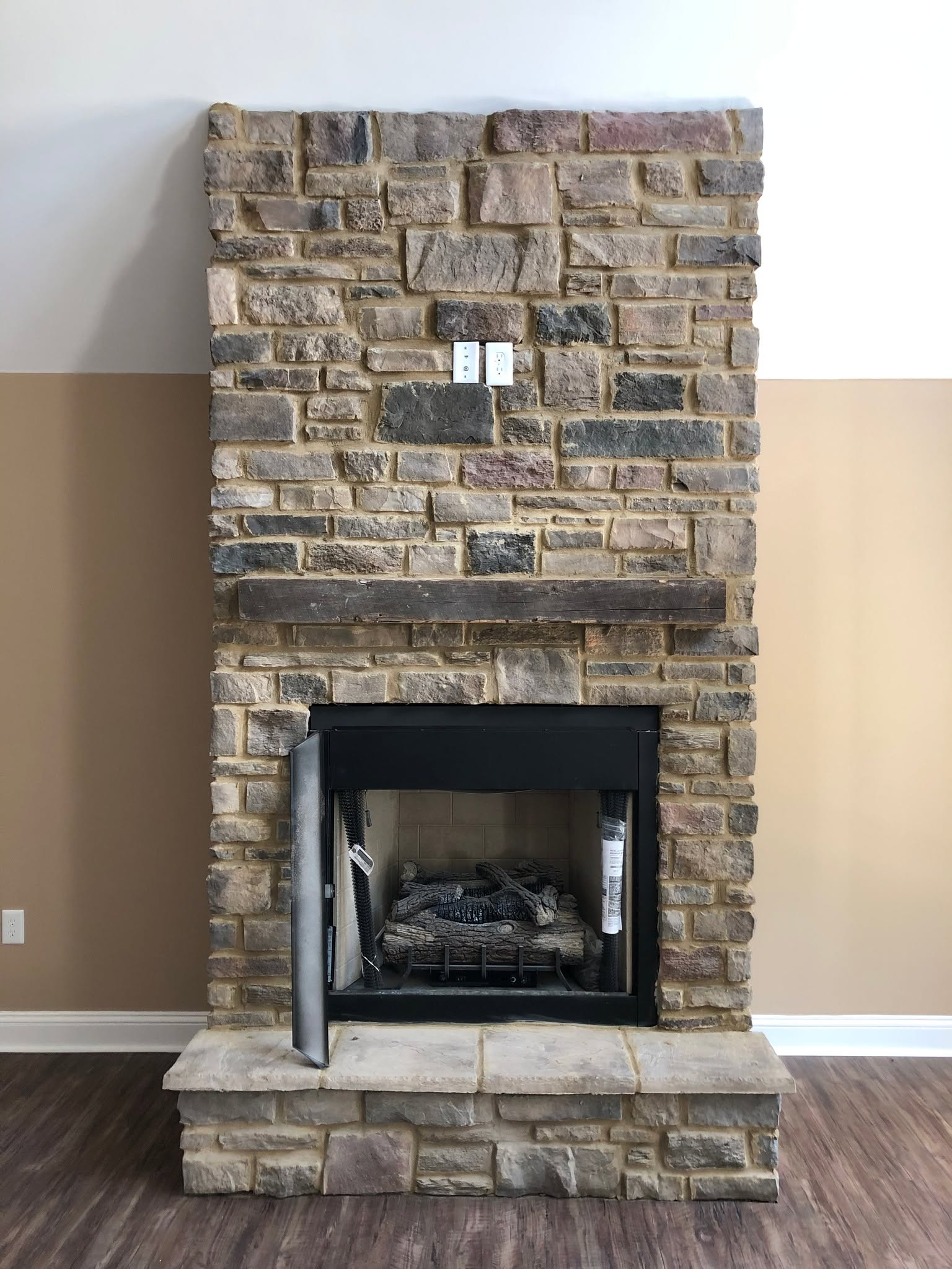 Stone fireplace example